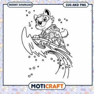 Paw Patrol Skye Snowboarding SVG