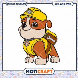 Paw Patrol Rubble SVG PNG Instant Download
