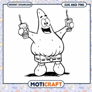 Patrick Star SVG PNG Coloring Page