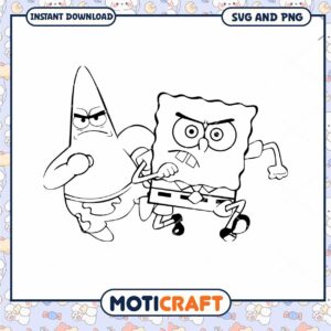 Patrick and SpongeBob SVG Coloring Page