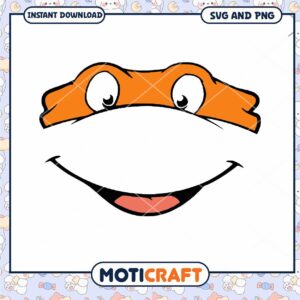 Orange turtle face design