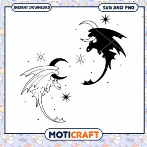 Night Fury Dragons SVG PNG Instant Download