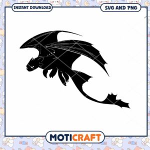 Night Fury Dragon SVG Silhouette PNG Download