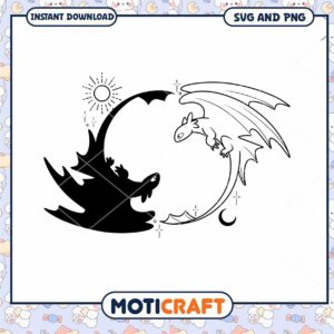 Night Fury & Light Fury SVG Design