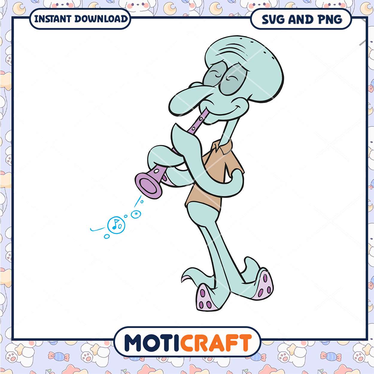 Musical Squid Character Clipart for Download, Fun and Creative Design Musical Squid Character Clipart for Download, Fun and Creative Design