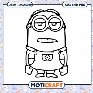 Minion SVG Coloring Page Instant Download