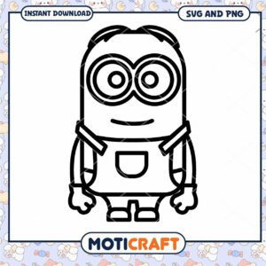 Minion Outline Design for Crafting, Instant Download PNG File