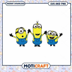 Minion Family Fun SVG, Download Cute Cartoon Characters PNG