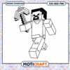 Minecraft Steve SVG PNG Coloring Page