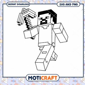 Minecraft Steve SVG PNG Coloring Page
