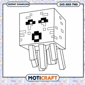 Minecraft Squid Coloring Page SVG PNG
