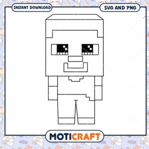 Minecraft Steve SVG Coloring Page