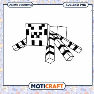 Minecraft spider coloring page, download SVG and PNG files now