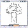 Minecraft Mushroom Outline PNG, perfect for digital projects