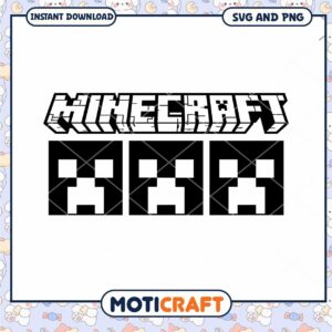 Minecraft logo design for creative projects, instant download option