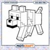 Minecraft dog coloring page, download SVG and PNG files now