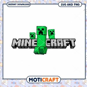 Minecraft Creeper SVG and PNG Bundle, perfect for crafting projects