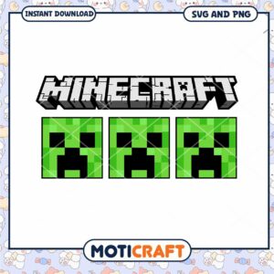 Minecraft Creeper Art Bundle, perfect for gaming enthusiasts and crafters
