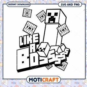 Minecraft Creeper Art Design Instant Download, fun SVG and PNG file