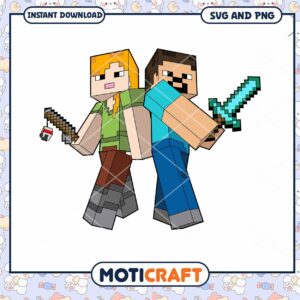 Minecraft Couple SVG PNG Instant Download
