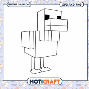Minecraft Chicken SVG PNG Coloring Page
