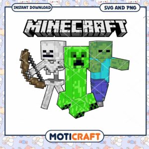 Minecraft character PNG set for instant download