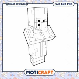 Minecraft character outline drawing