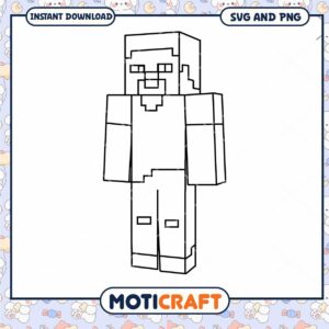 Minecraft character outline for coloring