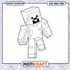 Minecraft Character Line Art Printable, Instant Download SVG PNG