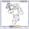 Minecraft Character Coloring Page, Instant Download SVG PNG Files