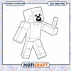 Minecraft character coloring page for kids, instant download SVG PNG