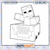 Minecraft character coloring page instant download, perfect for kids