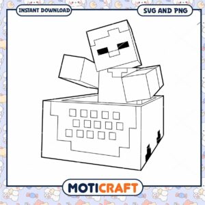 Minecraft character coloring page instant download