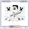Minecraft character coloring page for kids, instant download PNG file