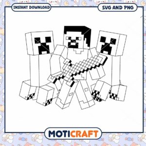 Minecraft character coloring page for kids