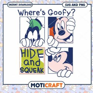 Mickey Mouse Goofy Hide and Seek SVG