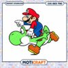 Mario and Yoshi character design for digital download, SVG and PNG files