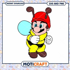 Mario Bee SVG PNG Instant Download