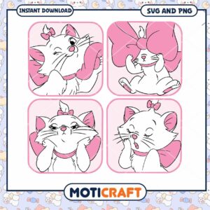 Marie Cat SVG PNG Cut Files Bundle