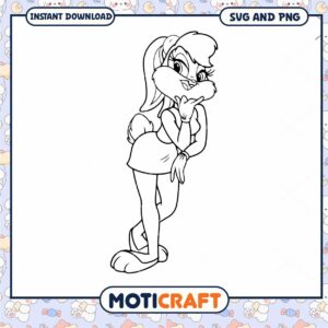 Lola Bunny SVG PNG Coloring Page