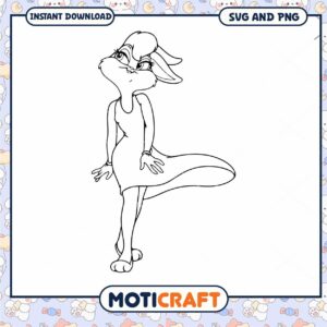 Lola Bunny SVG Coloring Page Instant Download