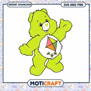Lime Green Care Bear SVG PNG