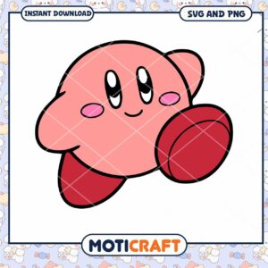 Kawaii Kirby SVG PNG Instant Download