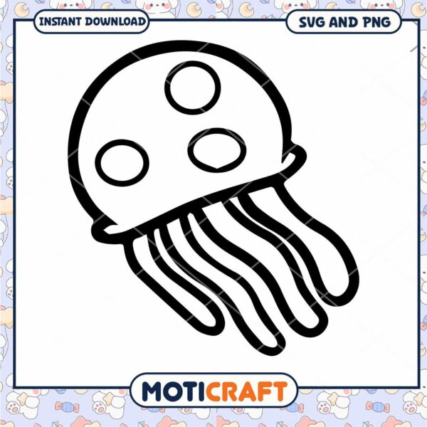 Jellyfish SVG and PNG design for instant download, perfect for crafts