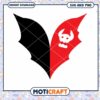 Half Black Half Red Bat SVG