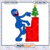 Grover piano Christmas tree PNG, fun holiday decoration design