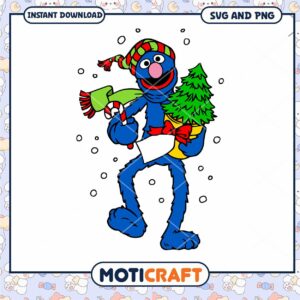 Grover Christmas SVG and PNG file for instant download