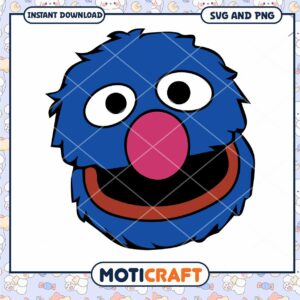 Groovy Blue Monster Character Design for Instant Download Groovy Blue Monster Character Design for Instant Download