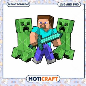 Minecraft Creeper and Character PNG Download, Instant art for fans