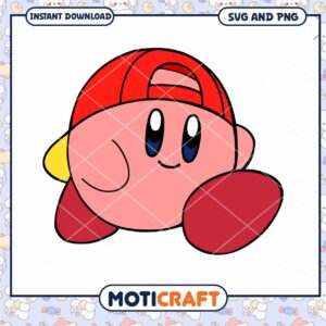 Kirby SVG Cute Gamer Hat Design